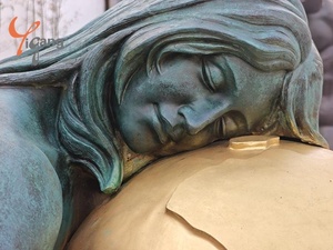 Statua femminile in rame fuso progettata su misura decorazione esterna in metallo famosa arte 'terra madre Gaia' <span class=keywords><strong>Anime</strong></span> statua ispirata all'<span class=keywords><strong>amore</strong></span> - Product Image 6