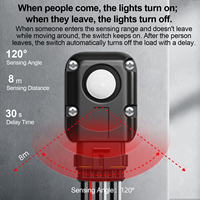 Nouveau détecteur de mouvement PIR étanche IP67 6-24V, portée de détection 8m, angle de détection 120° réglable, temporisation, détecteur infrarouge humain