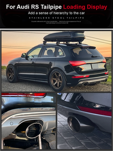 Tubo de escape de coche personalizado de fábrica SYPES para <span class=keywords><strong>Audi</strong></span> Universal 304 Punta de escape de acero inoxidable sistema de escape negro Punta de silenciador único - Product Image 3
