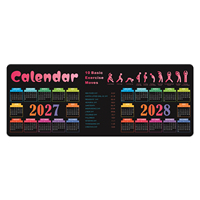 Tapis de souris calendrier 2027-2028 avec logo personnalisé, pour bureau, maison, ordinateur, antidérapant, grand tapis de bureau, cadeau