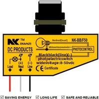 NK-BB/F50 3.5A Interrupteur automatique crépusculaire à capteur photocellule DC8-50V à câblage direct