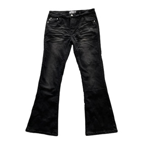 DENIMGUYS hommes Vintage maigre pantalon évasé haute rue décontracté empilé maigre Bootcut Denim <span class=keywords><strong>jean</strong></span> pantalon hommes - Product Image 1