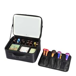 Bolsa de Cosméticos B1 12, Negra y Rosa Iridiscente, Color Sólido, con Cierre, Asa Suave, Estuche de Maquillaje Portátil para Almacenamiento en el Hogar - Product Image 2