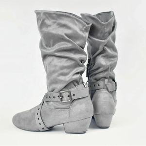 DC001 Evkoodance <span class=keywords><strong>tacco</strong></span> basso vendita calda di alta qualità punta chiusa rosa rosso nero <span class=keywords><strong>blu</strong></span> marrone colore morbido suola in pelle scamosciata stivali da ballo da donna - Product Image 2