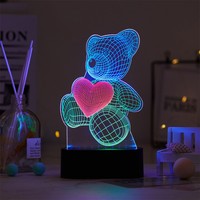 3A batería pequeño enchufe en batería acrílico BTS lámpara de mesa 3D Led noche luz táctil para niños hogar