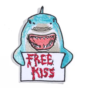 海洋动物鲨鱼刺绣布贴儿童服装装饰贴片缝纫用品可熨烫