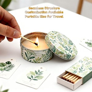 Caja de Metal Redonda de <span class=keywords><strong>2</strong></span> oz con Tapa de Rosca, Impresa Personalizada de Fábrica, para Dulces, Té, Regalos, Cera de Soja, Latas para Velas de 4 oz y 8 oz - Product Image 1