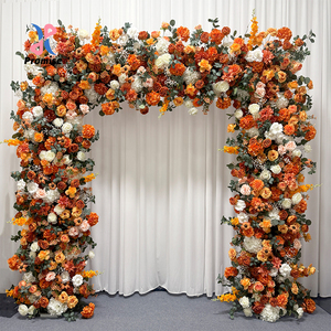 Arche de mariage en terre cuite orange et verdoyante pour l'entrée d'un mariage champêtre d'automne - Product Image 1