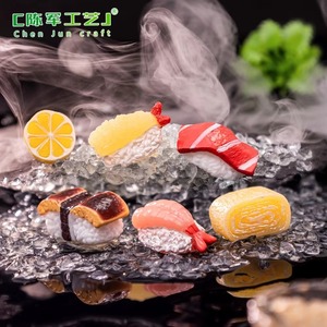 ของเล่นจำลองอาหารจิ๋ว, ซูชิอาหารทะเลญี่ปุ่น, สติ๊กเกอร์ติดตู้เย็น, อุปกรณ์ตกแต่ง DIY, ของจิ๋ว - Product Image 1