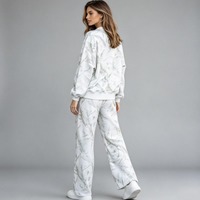 Ensemble de sweat-shirts à col montant et épaules tombantes en molleton de coton camouflage doux et épais 400 g/m² avec broderie personnalisée pour femme