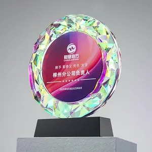 Cristal multi-colorido prêmios Trophy Music and Movie Trophy lembrança para excelente contribuição