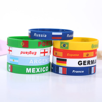 Bracelets en silicone avec drapeau national, bracelets en caoutchouc patriotiques, accessoires légers et confortables pour les fans