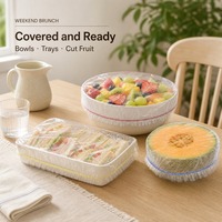 Couvercles Élastiques en LDPE de Qualité Alimentaire pour Bols, Assiettes et Plateaux de Cuisine, Idéaux pour Conserver la Fraîcheur (100 pièces/paquet)