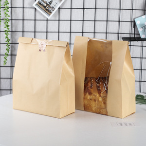 Bolsas para tostadas en stock, transparentes, para envasado de alimentos, con ventana, hechas a mano, con grafiti de gato, impresas en flexografía, de papel kraft, con borde plegado, para pan. - Product Image 1