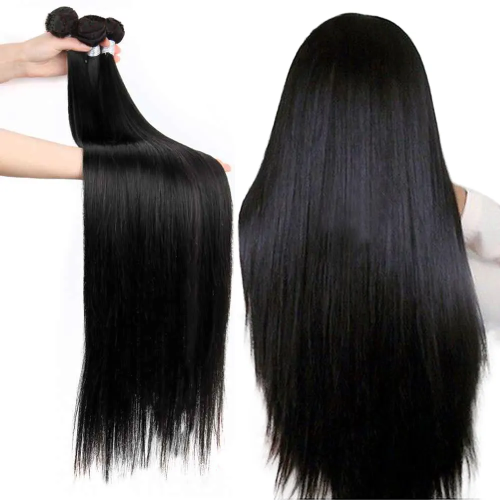 cheap hair weave natural bone straight 42 40 38 36 34 32 30 inch virgin raw indian cuticle aligned long human hair bundles