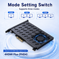 Carte de capture HDMI interne 4 canaux 4K*60Hz, PCIe 2.0 X4, enregistrement 1080P*60Hz, triple mode, boîtier en aluminium pour Win/Mac/Linux