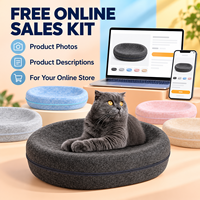 Lit et griffoir ovale réversible en feutre polyester personnalisé pour chats d'intérieur avec fermeture éclair – Vente en gros