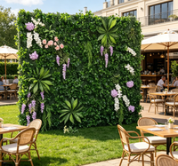 Mur végétal artificiel carré décoratif en plastique, herbe de Milan, imperméable, résistant aux UV, écologique, pour extérieur, entrée, Fête des Pères