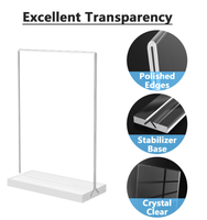 Porte-menu en acrylique double face pour table de restaurant, support d'affichage de bureau transparent A4/A5/A6 pour café, bar et hôtel