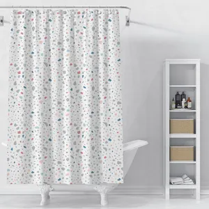 3D printed color Goose soft stone shower curtain waterproof shower curtain