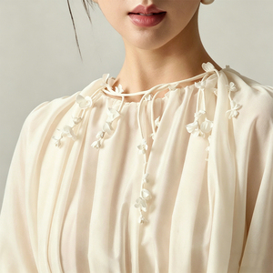 <span class=keywords><strong>Robe</strong></span> de soirée élégante en mousseline de soie, épaules dénudées, motif floral, coupe trapèze, longue, avec traîne, décoration en dentelle et dos ouvert - Product Image 4