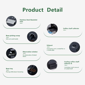 Chất lượng cao mô phỏng lửa trực tiếp 400g Máy rang cà phê Điện gia dụng nhỏ Máy rang cà phê hai chiều dẫn nhiệt - Product Image 6