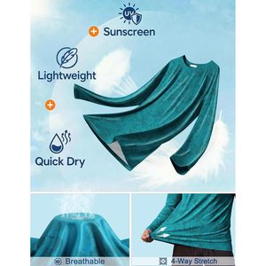Camiseta de Protección Solar de Manga Larga para Hombre FOXA, UPF 50+, Secado Rápido, Ligera, para Pesca, Playa y Natación, Verde - Product Image 5