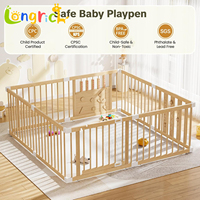 Corralito de Madera Grande para Bebés con Puerta de Seguridad y Centro de Actividades, Corralito Unisex para Niños Pequeños para Uso en el Hogar y la Guardería
