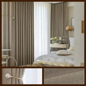 Fornitura di Fabbrica Tessuto <span class=keywords><strong>per</strong></span> Tende Oscuranti al 100% in Stile Lino <span class=keywords><strong>per</strong></span> Hotel Tinta Unita con Laminazione in TPU Altezza 2,8M/3,2M/3,4M - Product Image 2
