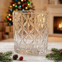 Série de bougeoirs en verre gaufré à motifs, pots à bougies votives et à tealight, récipients à bougies décoratifs pour la maison et centres de table de mariage