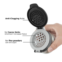 Organizador Giratorio de Especias de Acero Inoxidable 360° con Juego de Frascos de Vidrio de Doble Apertura para Condimentos, para Despensa