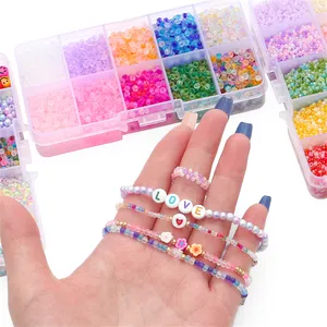 Hot 2200Pcs/3100Pcs/6600Pcs Mix 2mm/3mm Seed Letter Beads Beading Kit Set Box For DIY Jewelry Beaded Bracelets Earrings Making