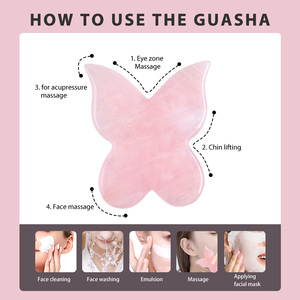 Vendita calda a forma di farfalla naturale quarzo <span class=keywords><strong>rosa</strong></span> Guasha strumento di massaggio Logo personalizzato di cristallo <span class=keywords><strong>rosa</strong></span> <span class=keywords><strong>giada</strong></span> cura della pelle Gua Sha <span class=keywords><strong>pietra</strong></span> - Product Image 5