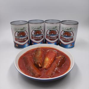 ปลาซาร์ดีนบรรจุกระป๋องในซอสมะเขือเทศอาหารทะเลกระป๋องของจีน - Product Image 5