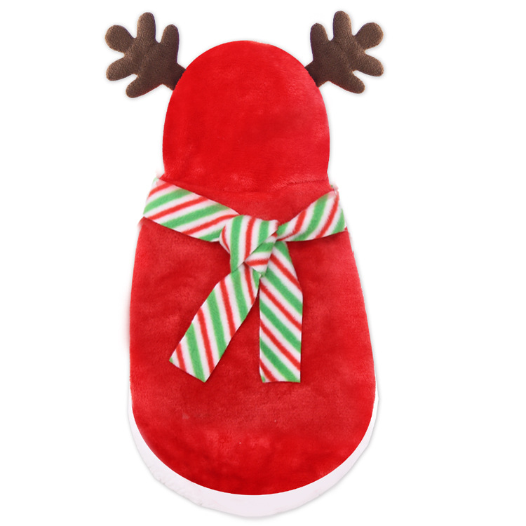 Christmas Holiday Party Dog Apparels Festival Xmas Red Scarf Hat Hooded Clothes