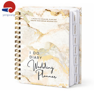 สมุดวางแผนงานแต่งงานแบบปกแข็งส่วนตัว พิมพ์ลายแบบสันเกลียว พร้อมปกปั๊มฟอยล์ทองและแท็บแบ่งหมวดหมู่ - Product Image 1