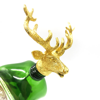 Vertedor de vino de cabeza de ciervo de Navidad, tapón de botella de vino de Animal, tapón sellador de bebidas, tapón de botella de licor