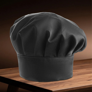 Chef Hat Custom Logo Unisex Hotel Kitchen Work Cap Sturdy Durable Stain Resistant Catering Hat - Product Image 3