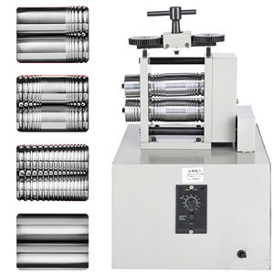 Outil de formage à rouleaux pour plaques de bijouterie sur un petit laminoir électrique gris. Machine de fabrication de bijoux en métal efficace - Product Image 6
