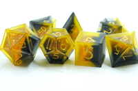 Dés à facettes jaunes en résine pour accessoires de jeu D&D