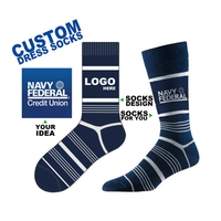 Logo personnalisé Design Men Crew Chaussettes en coton peigné Chaussettes cousues personnalisées Chaussettes douanières pour hommes