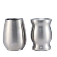 Tasse à Yerba Maté en Acier Inoxydable à Double Paroi Isolée, Forme Gourde, avec Paille Filtrante Bombilla