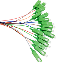 Splitter tabung serat optik 0.9mm, 1X4 1X8 1X16 Mini Plc Splitter SC/APC 1x2 G657A1LSZH Optical Fiber Splitter