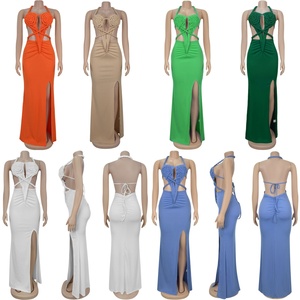 Đầm <span class=keywords><strong>maxi</strong></span> xếp ly CX7407 bán chạy, kiểu dáng ôm sát, lưng trần, dành cho nữ, mùa hè, đi nghỉ, dự tiệc, sinh nhật, mẫu mới 2025 - Product Image 2