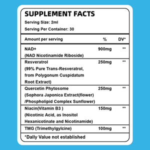 Gocce Liquide Liposomiali di NAD+ con Resveratrolo e <span class=keywords><strong>Quercetina</strong></span> - Energia Cellulare, Supporto Antiossidante e Integratore Alimentare per la Salute del DNA - Product Image 4