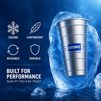 Gobelets en aluminium réutilisables avec logo personnalisé, 16 oz, légers, recyclables, gobelets de stade pour les marques de thé au lait et de boissons froides