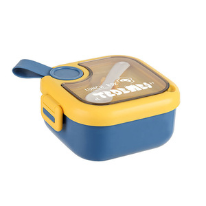 TedeMei Bol alimentaire carré en plastique à un seul niveau pour enfants, ensemble de <span class=keywords><strong>vaisselle</strong></span> pour bébé, boîte à lunch isotherme portable - Product Image 5
