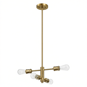 Modern Gold Four <b>Light</b> Trellis Pendant Fixture 15W X 6.75H Vintage Style For Living Room <b>Dining</b> Kitchen - Product Image 1