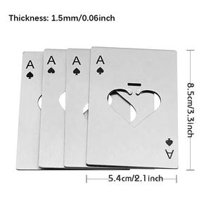 Abridor de Botellas de Acero Inoxidable Personalizado 2026, Diseño As de Espadas, Tamaño de Tarjeta de Crédito, Accesorio Único y Práctico - Product Image 2