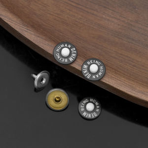 10-حلمة بنطلون جينز معدني مصنوع من النحاس الأصفر برشام برشام نحاسي لملابس الجينز الجينز شعار محفور - Product Image 6